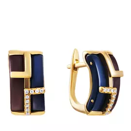 Серьги с английским замком из серебра G-TC-634E_SR_001_YG