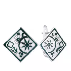 Серьги с английским замком из серебра KTR-193-E1_SR_ENAM_001_WG