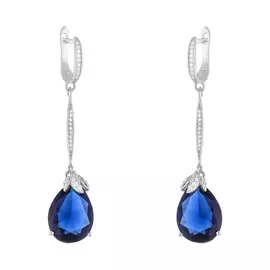 Серьги с английским замком из серебра PD-E00341-X-W-SAP-X-W