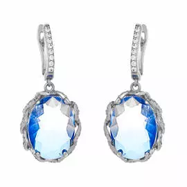 Серьги с английским замком из серебра PD-E00524-X-W-BX18-X-W