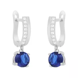 Серьги с английским замком из серебра PD-E00572-X-W-SAP-X-W