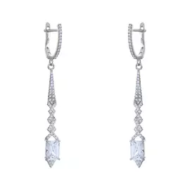 Серьги с английским замком из серебра PD-E00592-X-W-W-X-W