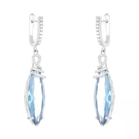 Серьги с английским замком из серебра PD-E00703-X-W-LBG-X-W