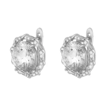 Серьги с английским замком из серебра PD-E00970-X-W-W-X-W