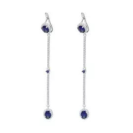 Серьги с английским замком из серебра PD-E01143-X-W-SAP-X-W