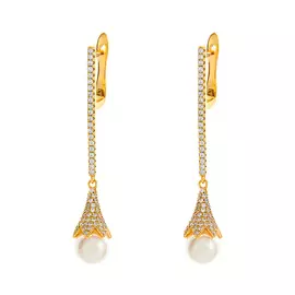 Серьги с английским замком из серебра PI-E01159-X-L-ST503-X-W