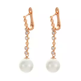 Серьги с английским замком из серебра PI-E01237-X-G-ST601-X-W