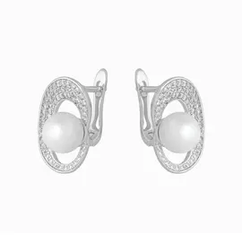 Серьги с английским замком из серебра PI-E01334-X-W-PN-X-W