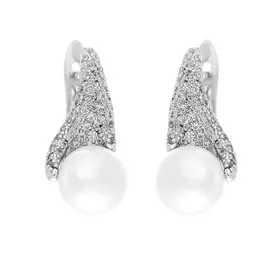 Серьги с английским замком из серебра PI-E01341-X-W-PS-X-W