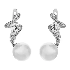 Серьги с английским замком из серебра PI-E01375-X-W-PS-X-W