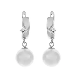 Серьги с английским замком из серебра PI-E01378-X-W-PS-X-W