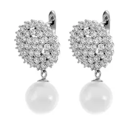 Серьги с английским замком из серебра PI-E01386-X-W-PS-X-W