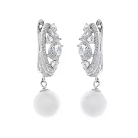 Серьги с английским замком из серебра PI-E01393-X-W-PS-X-W