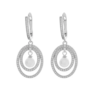 Серьги с английским замком из серебра PI-E01400-X-W-PS-X-W