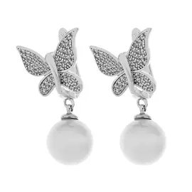 Серьги с английским замком из серебра PI-E01401-X-W-PS-X-W