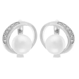 Серьги с английским замком из серебра PI-E01526-X-W-PN-X-W