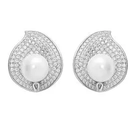 Серьги с английским замком из серебра PI-E1058-4-X-W-PS-X-W