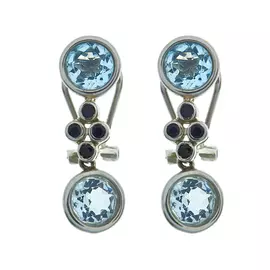 Серьги с английским замком из серебра RB-E00823-X-W-BU-X-BL