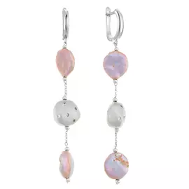 Серьги с английским замком из серебра RB-E331-1-X-W-PN-X-W