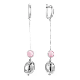 Серьги с английским замком из серебра RB-E344-2-X-W-OR11-X-W