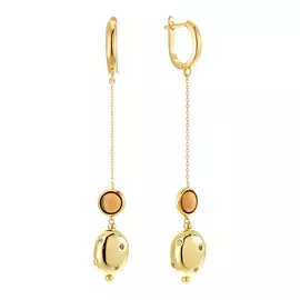 Серьги с английским замком из серебра RB-E344-5-X-L-OK18-X-W