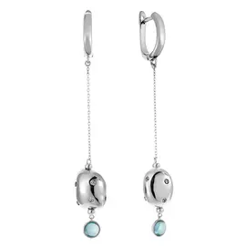 Серьги с английским замком из серебра RB-E366-3-X-W-OB34-X-W