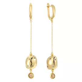 Серьги с английским замком из серебра RB-E366-5-X-L-OK18-X-W