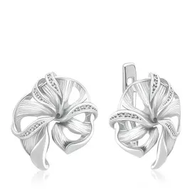 Серьги с английским замком из серебра С-15003