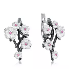 Серьги с английским замком из серебра С-15042