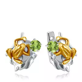 Серьги с английским замком из серебра С-25052