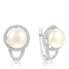 Серьги с английским замком из серебра SA215E