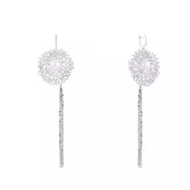 Серьги с английским замком из серебра SAM-008_SR_WP_WG