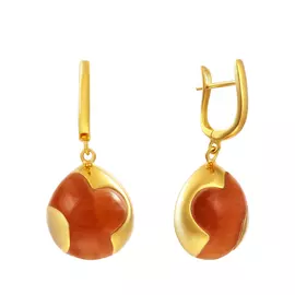 Серьги с английским замком из серебра SE0667_SR_US_001_YG