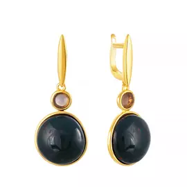 Серьги с английским замком из серебра SE1678_SR_JA_SQ_YG