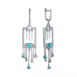 Серьги с английским замком из серебра SE3348_SR_TQ_001_WG