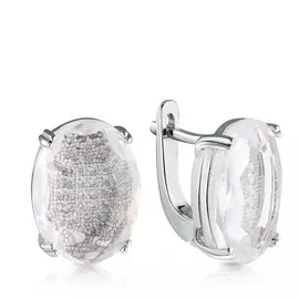 Серьги с английским замком из серебра SET13008E