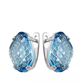 Серьги с английским замком из серебра SET13256E-bl