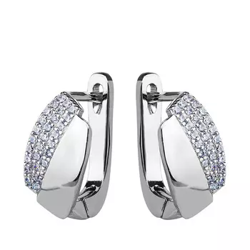 Серьги с английским замком из серебра SET16003E