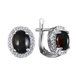 Серьги с английским замком из серебра SM-0022_SR_OP_002_WG