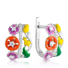 Серьги с английским замком из серебра SPS1533E