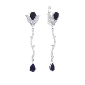 Серьги с английским замком из серебра SR-0102_SR_SO_001_WG