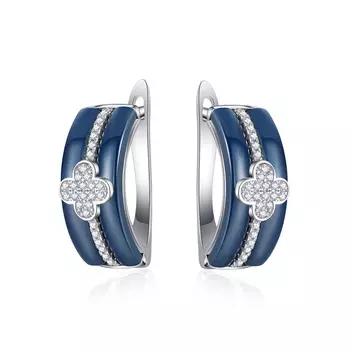 Серьги с английским замком из серебра TC-E00134-Вl-W-X-X-W