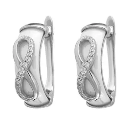 Серьги с английским замком из серебра TC-E00135-W-W-X-X-W