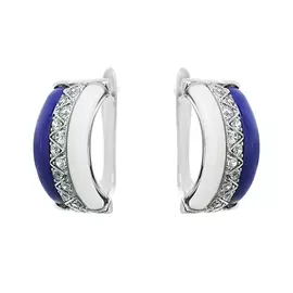 Серьги с английским замком из серебра TC-E00289-WBL-W-X-X-W