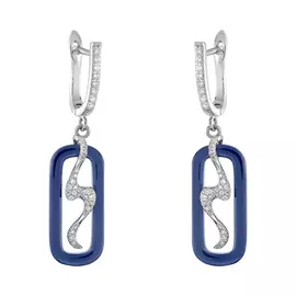 Серьги с английским замком из серебра TC-E00590-Вl-W-X-X-W