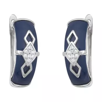 Серьги с английским замком из серебра TC-E00591-Вl-W-X-X-W