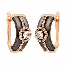 Серьги с английским замком из серебра TC-E00617-BR-G-X-X-W