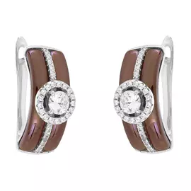 Серьги с английским замком из серебра TC-E00617-BR-W-X-X-W