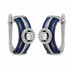 Серьги с английским замком из серебра TC-E00617-Вl-W-X-X-W