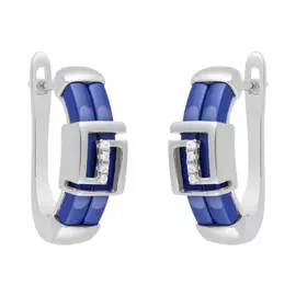 Серьги с английским замком из серебра TC-E00648-BL-W-X-X-W